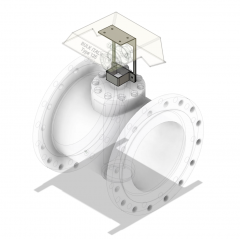 Sunshade direct mount bracket for to suit Yokogawa DY series vortex flow meters DN300 and larger