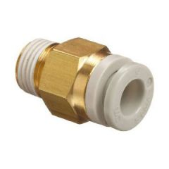 SMC Straight Push-in Tube Fitting - 6mm tube 1/4in BSPT Male Straight