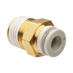 SMC Straight Push-in Tube Fitting - 6mm tube 3/8in BSPT Male Straight 
