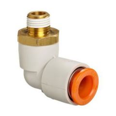 SMC Elbow Push-in Tube Fitting - 1/2in tube 1/4in BSPT