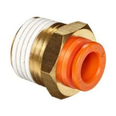 SMC Straight Push-in Tube Fitting - 1/4in tube 3/8in BSPT Male Straight